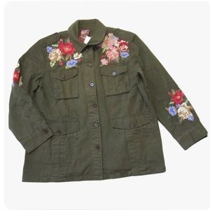 Johnny Was Cecily Embroidered Military Jacket. XS